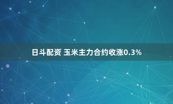 日斗配资 玉米主力合约收涨0.3%